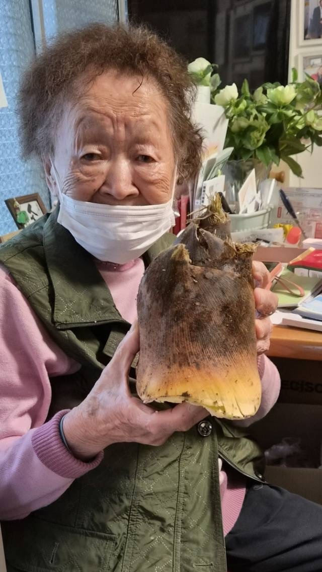 タケノコ寄付の様子